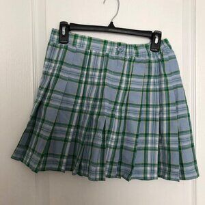 Aerie Women's Plaid Pleated Skirt Blue & Green US Medium New with‎ Tags NWT